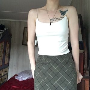 White Cropped Tank Top